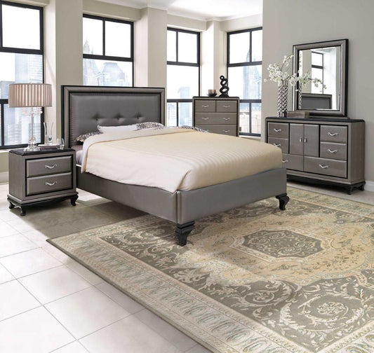 Michael Amini - - Platine MA204 Grey 53in x 75in Area Rug - MA204-99446234070_CLOSEOUT veiw 2