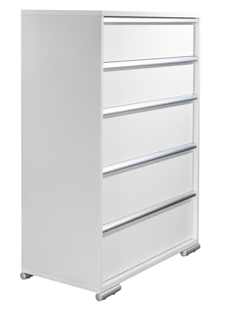 MODERNhome - Bianca 5 Drawer Chest, High Gloss White w/Artic Fronts - CD2TC5DC view 1