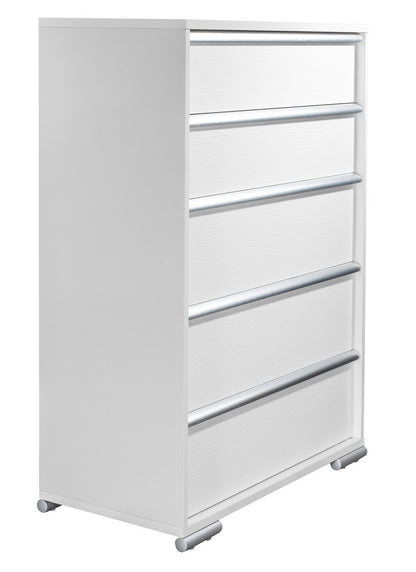 MODERNhome - Bianca 5 Drawer Chest, High Gloss White w/Artic Fronts - CD2TC5DC view 1