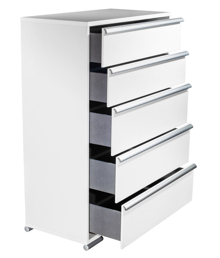 MODERNhome - Bianca 5 Drawer Chest, High Gloss White w/Artic Fronts - CD2TC5DC view 2