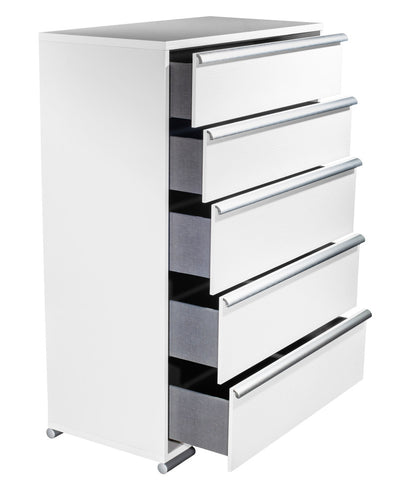 MODERNhome - Bianca 5 Drawer Chest, High Gloss White w/Artic Fronts - CD2TC5DC view 2