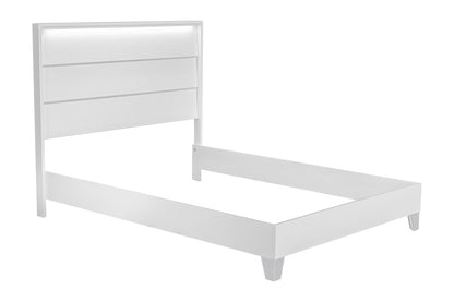 MODERNhome - Bianca Queen Bed with LED, High Gloss White w/Artic Fronts view 2