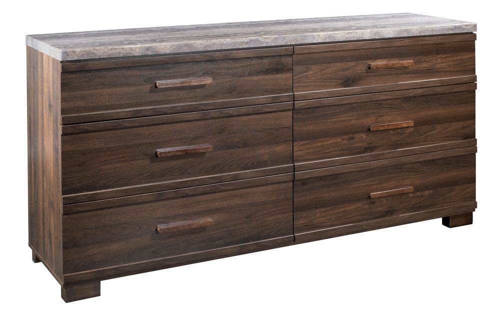 MODERNhome - Carrara Dresser, Walnut w/marble tops - MZ3TCDRS view 1