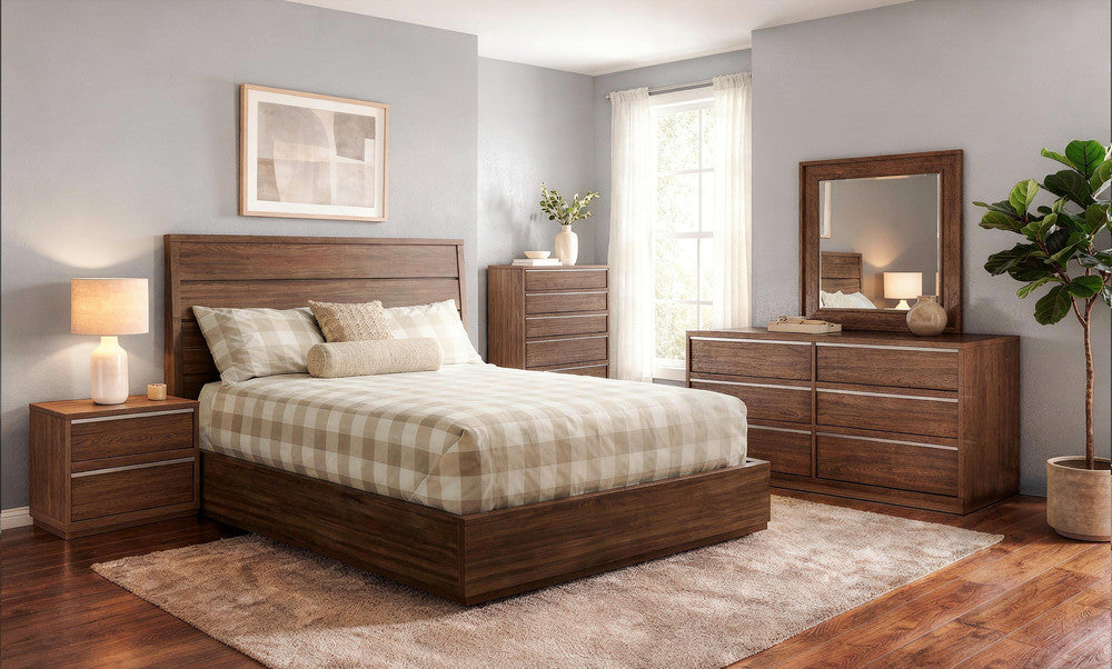 MODERNhome - Dolce Vita King Panel Bed, Monterrey Oak view 3