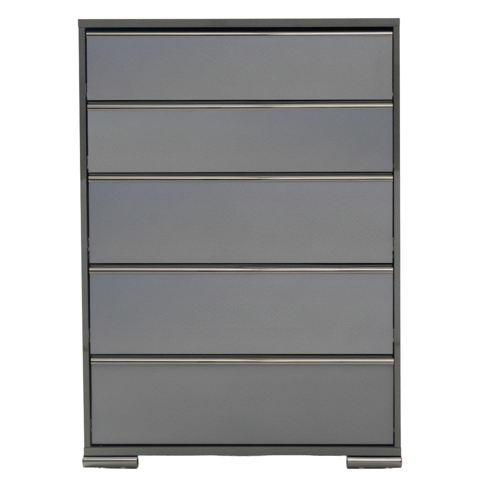MODERNhome - Metallica 5 Drawer Chest, Platinum - LC5TC5DC view 2