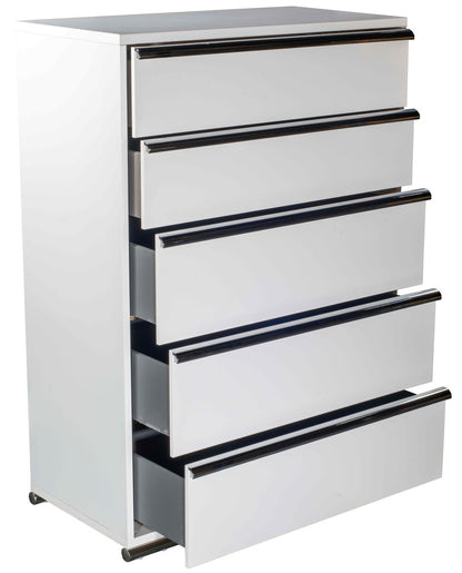 MODERNhome - Metallica 5 Drawer Chest, White Gloss - LC2TC5DC view 2