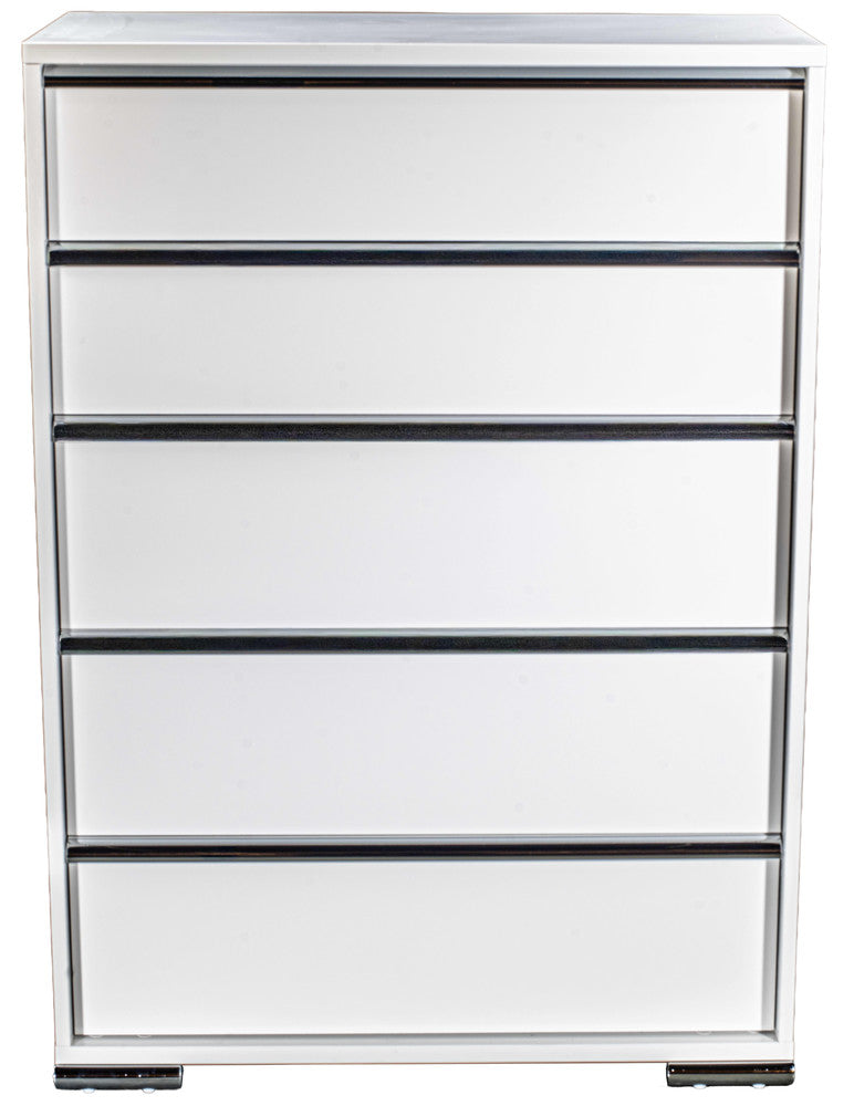 MODERNhome - Metallica 5 Drawer Chest, White Gloss - LC2TC5DC view 3