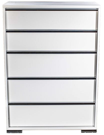 MODERNhome - Metallica 5 Drawer Chest, White Gloss - LC2TC5DC view 3