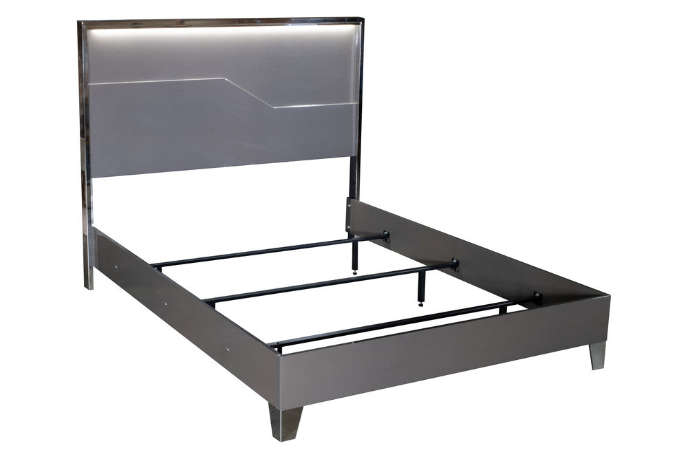 MODERNhome - Metallica King Bed with LED, Platinum view 3