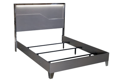 MODERNhome - Metallica King Bed with LED, Platinum view 3