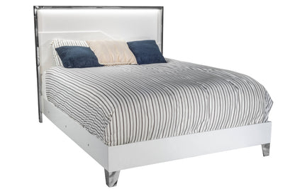 MODERNhome - Metallica King Bed with LED, White Gloss view 1