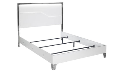 MODERNhome - Metallica King Bed with LED, White Gloss view 3