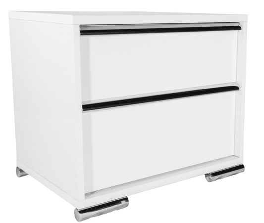 MODERNhome - Metallica Nightstand, White Gloss - LC2TC2NT view 1