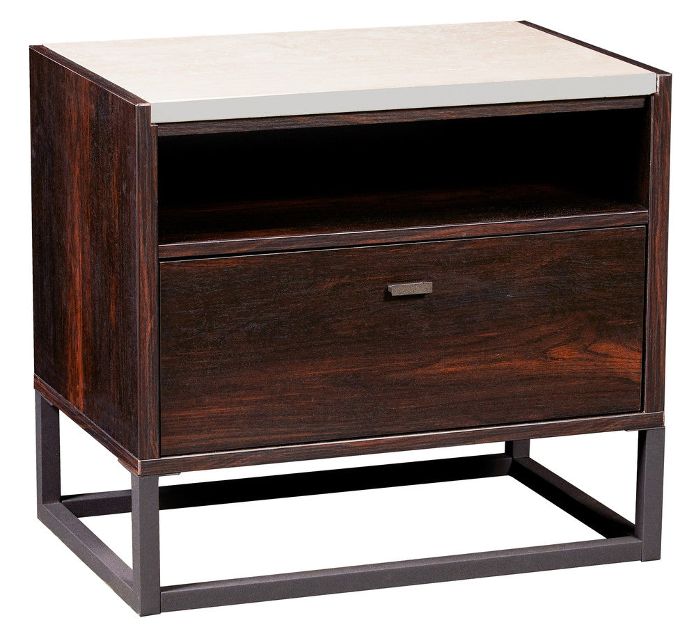 MODERNhome - Organica 1 Drawer Nightstand, Hand Rubbed Sienna Oak - MB7TC1DNT view 1
