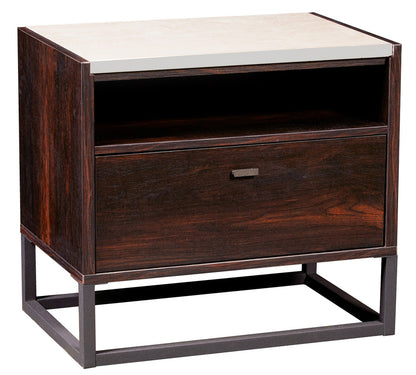 MODERNhome - Organica 1 Drawer Nightstand, Hand Rubbed Sienna Oak - MB7TC1DNT view 1