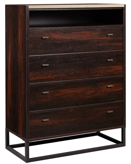 MODERNhome - Organica Media Chest with Stone Top, Hand Rubbed Sienna Oak view 1
