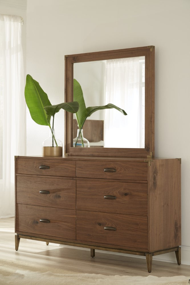 Modus Furniture - Adler Beveled Glass Mirror in Natural Walnut - 8N1683 veiw 2