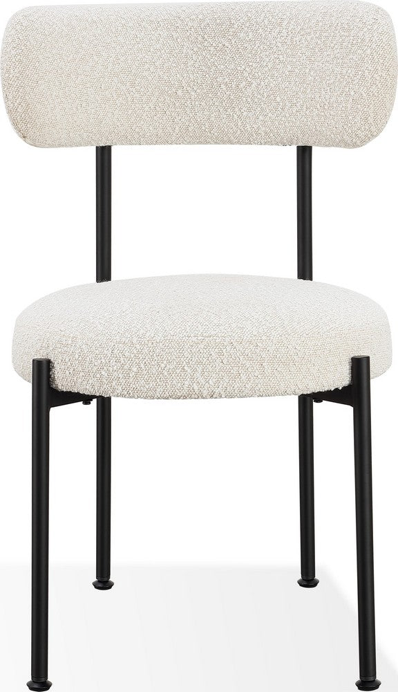 Modus Furniture - Aere Boucle Upholstered Metal Leg Dining Chair in Ivory and Black - MZEZ63_1 view 1