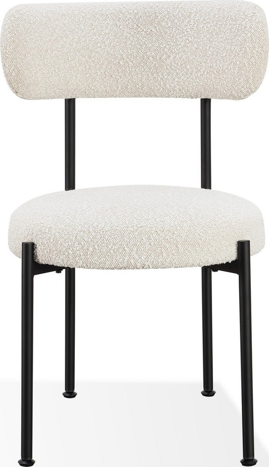 Modus Furniture - Aere Boucle Upholstered Metal Leg Dining Chair in Ivory and Black - MZEZ63_1 view 1