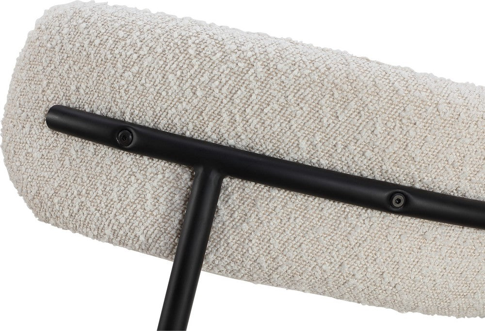 Modus Furniture - Aere Boucle Upholstered Metal Leg Dining Chair in Ivory and Black - MZEZ63_1 view 4