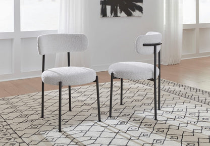 Modus Furniture - Aere Boucle Upholstered Metal Leg Dining Chair in Ivory and Black - MZEZ63_1 view 6