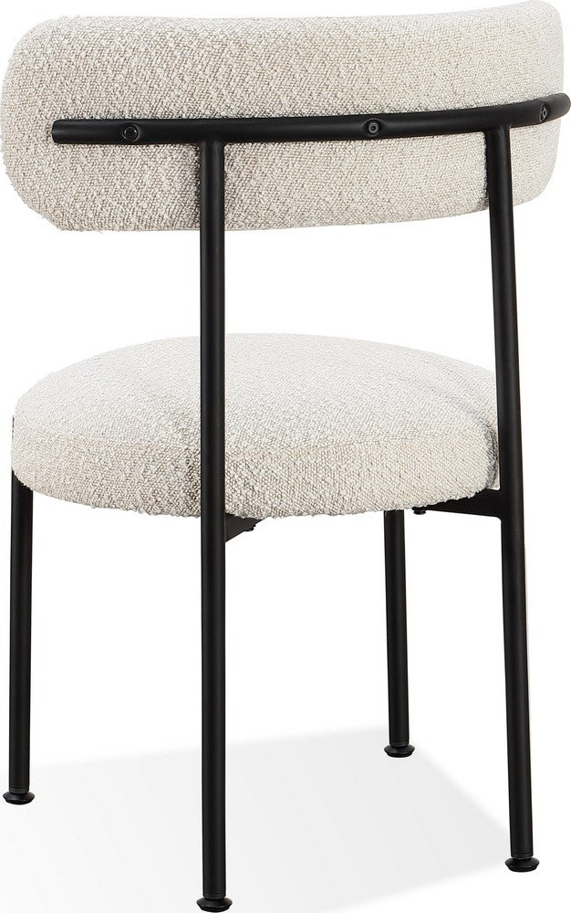 Modus Furniture - Aere Boucle Upholstered Metal Leg Dining Chair in Ivory and Black Set of 2 - MZEZ63_2 view 3
