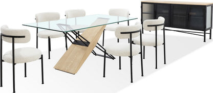 Modus Furniture - Aere Boucle Upholstered Metal Leg Dining Chair in Ivory and Black Set of 2 - MZEZ63_2 view 5