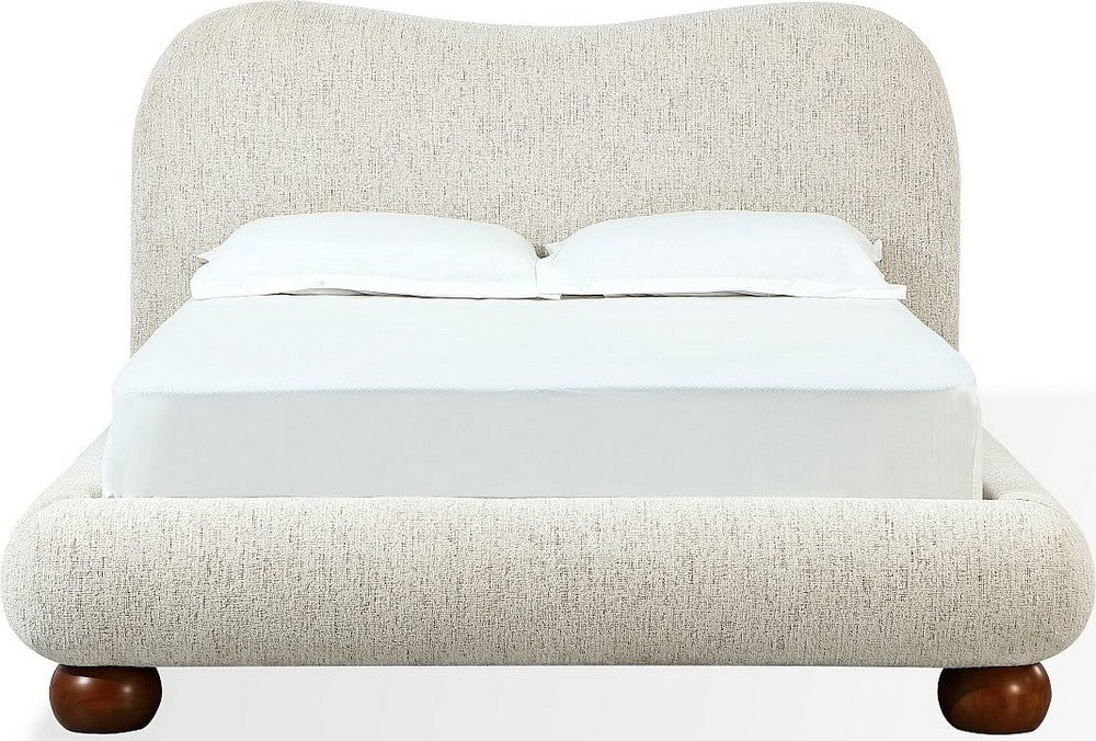 Modus Furniture - Afra King-size Chenille Upholstered Wood Leg Platform Bed in Chinchilla - UVFWT7 view 1
