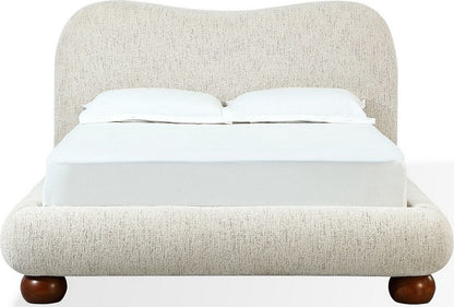 Modus Furniture - Afra King-size Chenille Upholstered Wood Leg Platform Bed in Chinchilla - UVFWT7 view 1