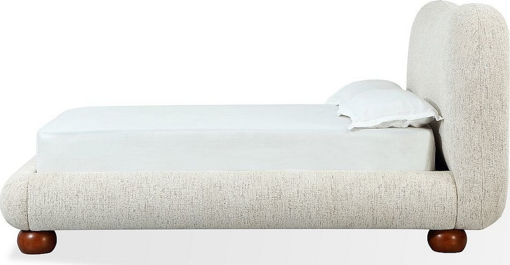 Modus Furniture - Afra King-size Chenille Upholstered Wood Leg Platform Bed in Chinchilla - UVFWT7 view 2