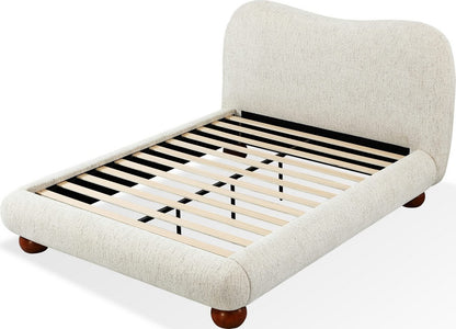 Modus Furniture - Afra King-size Chenille Upholstered Wood Leg Platform Bed in Chinchilla - UVFWT7 view 3