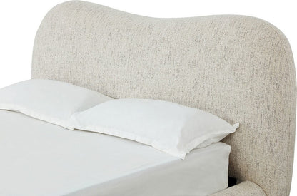 Modus Furniture - Afra King-size Chenille Upholstered Wood Leg Platform Bed in Chinchilla - UVFWT7 view 4