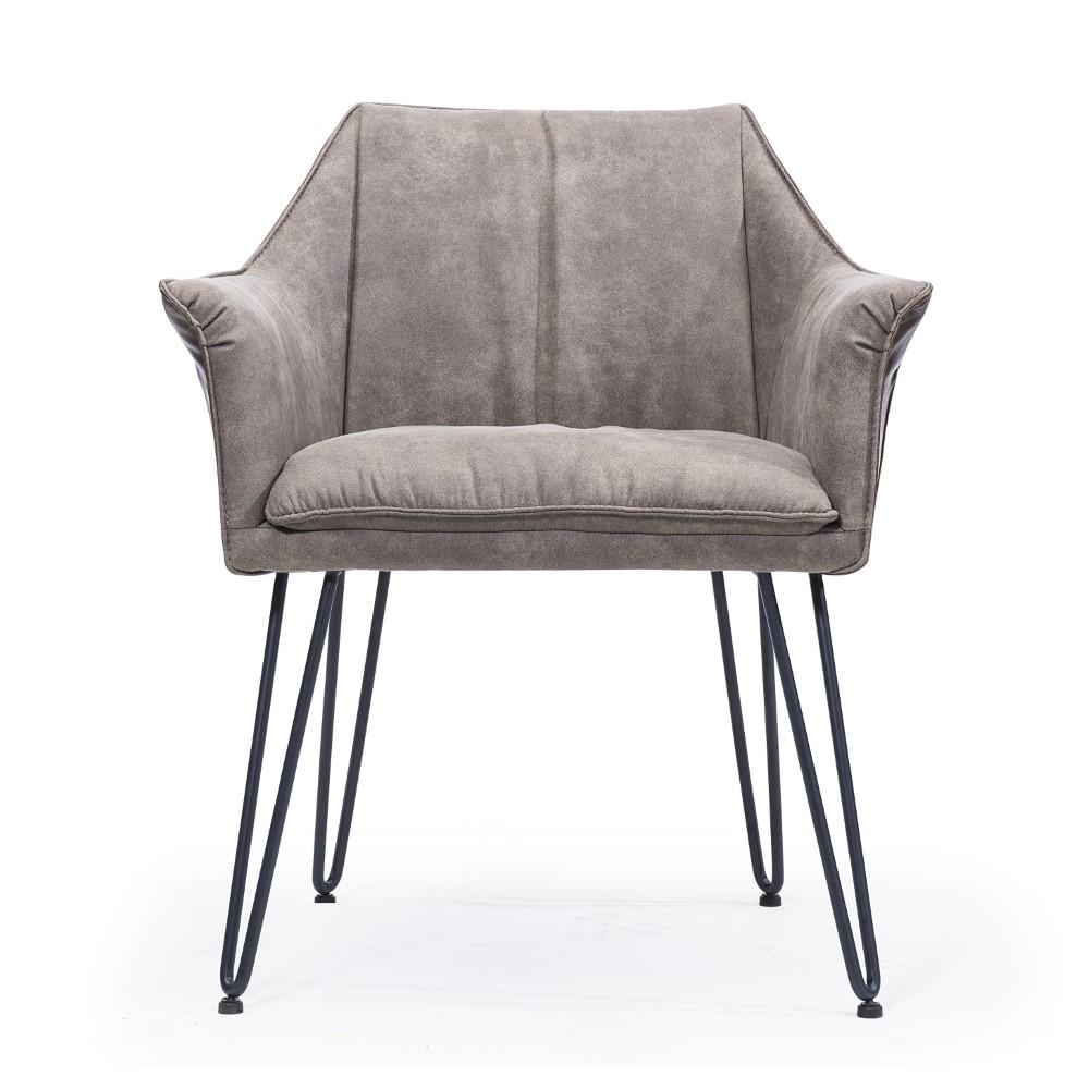 Modus Furniture - Alabaster Hairpin Leg Arm Chair in Gray and Rustic Brown (Set of 2) - 9KD166A_CLOSEOUT veiw 2