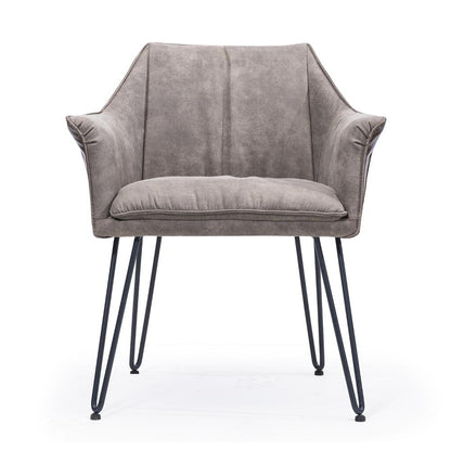 Modus Furniture - Alabaster Hairpin Leg Arm Chair in Gray and Rustic Brown (Set of 2) - 9KD166A_CLOSEOUT veiw 2