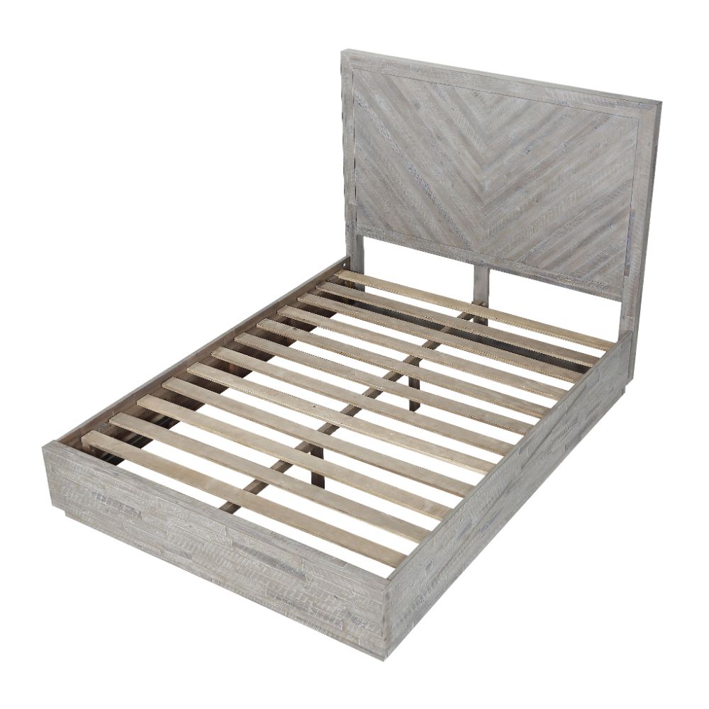 Modus Furniture - Alexandra California King-Size Solid Wood Platform Bed in Rustic Latte - 5RS3H6 veiw 2