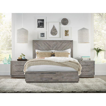 Modus Furniture - Alexandra Queen-Size Solid Wood Platform Bed in Rustic Latte - 5RS3H5 veiw 4