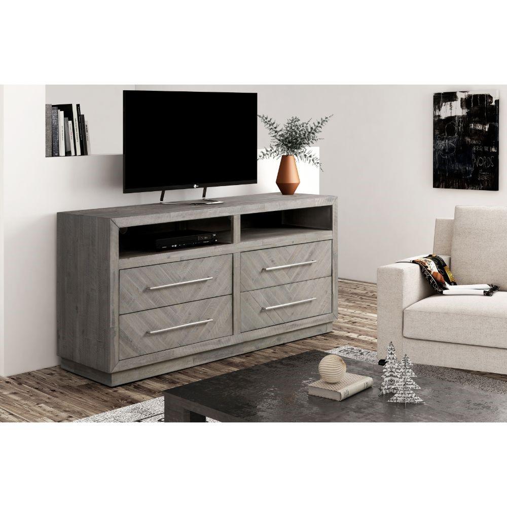 Modus Furniture - Alexandra Solid Wood 64in Media Console in Rustic Latte - 5RS32632 veiw 2