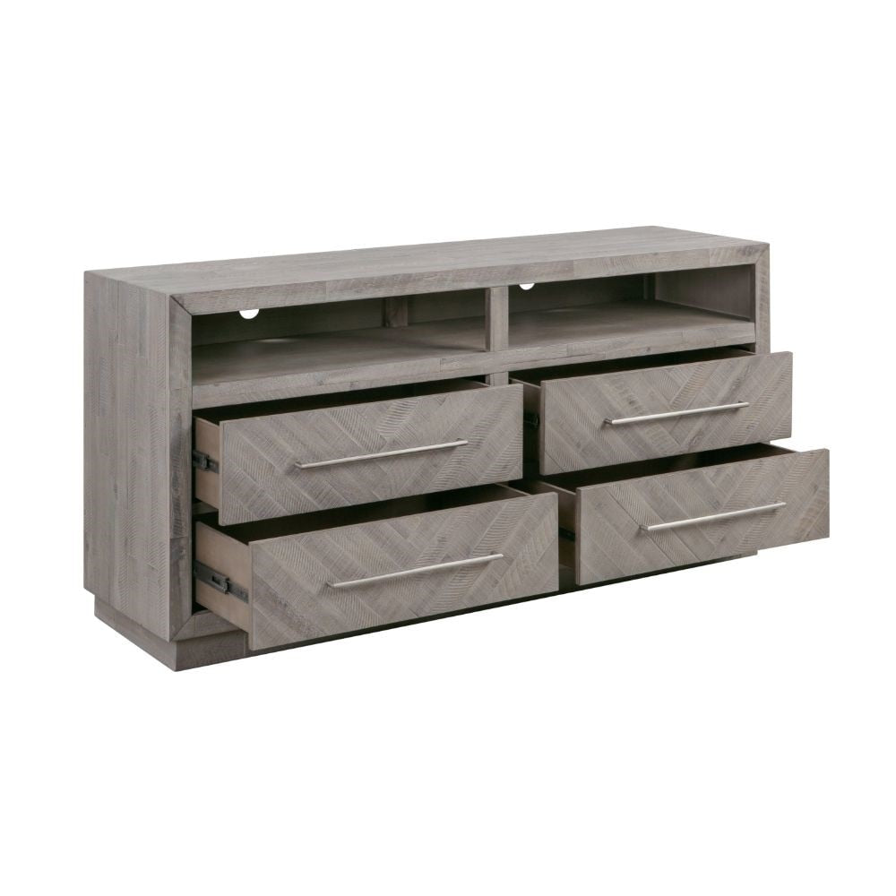 Modus Furniture - Alexandra Solid Wood 64in Media Console in Rustic Latte - 5RS32632 veiw 6