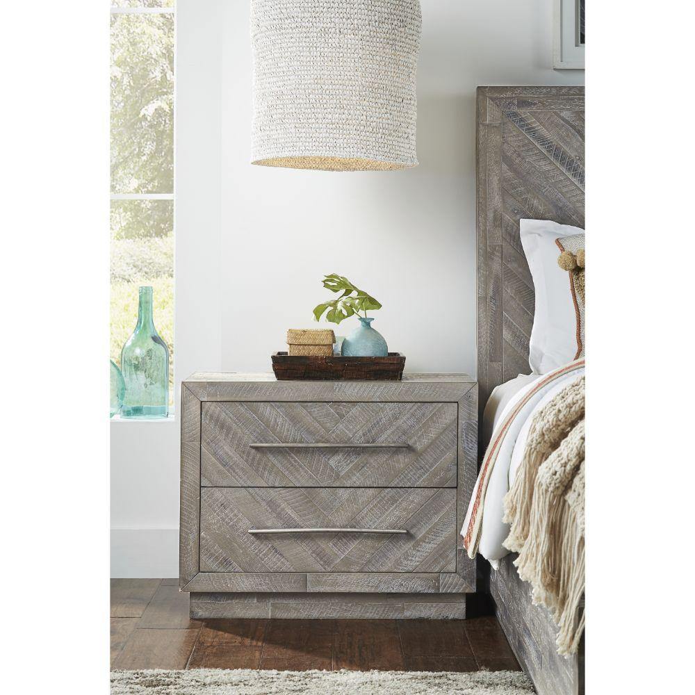 Modus Furniture - Alexandra Solid Wood Two Drawer Nightstand in Rustic Latte - 5RS381 veiw 2