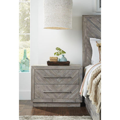 Modus Furniture - Alexandra Solid Wood Two Drawer Nightstand in Rustic Latte - 5RS381 veiw 2
