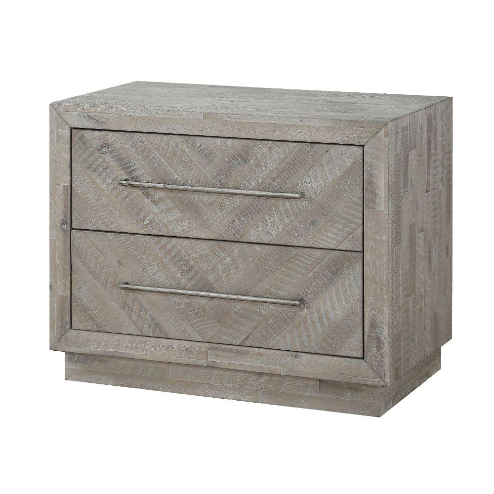 Modus Furniture - Alexandra Solid Wood Two Drawer Nightstand in Rustic Latte - 5RS381 veiw 3