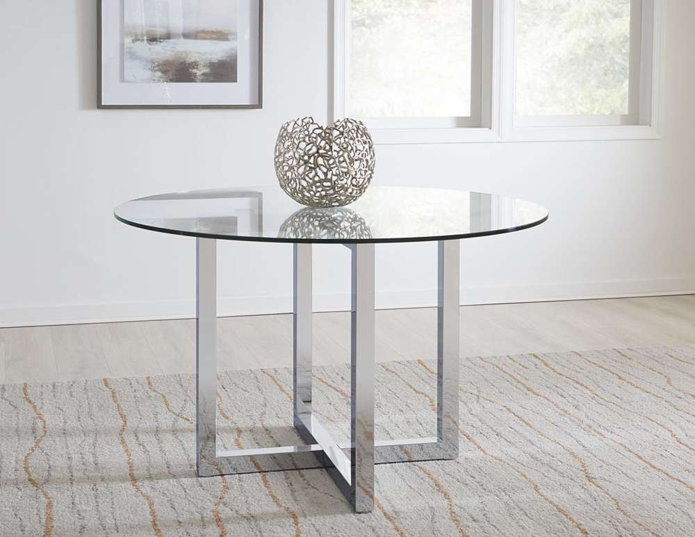 Modus Furniture - Amalfi 48in Round Table - Glass - 1AJ5614G veiw 1