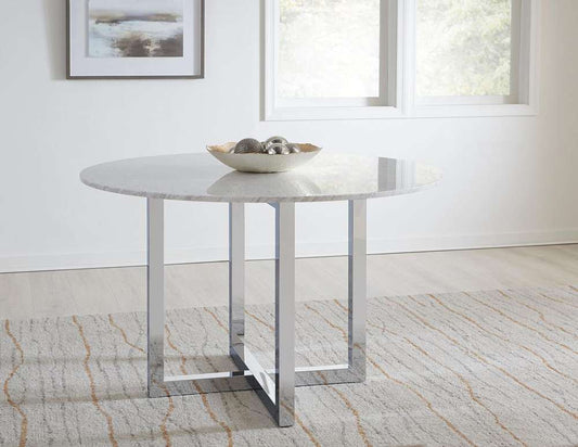 Modus Furniture - Amalfi 48in Round Table - Marble - 1AJ5614M veiw 1