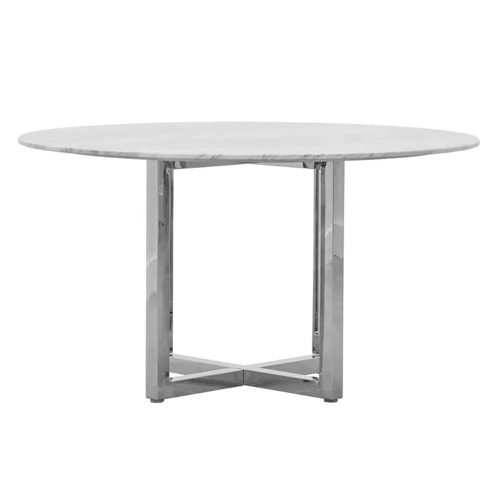 Modus Furniture - Amalfi 54in Round Marble Top and Chrome Dining Table - 1AJ5615M veiw 1