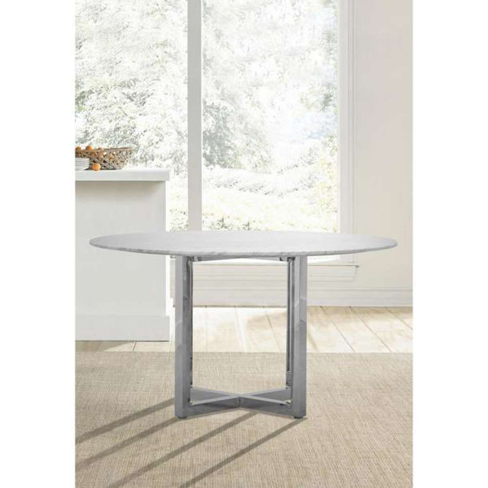 Modus Furniture - Amalfi 54in Round Marble Top and Chrome Dining Table - 1AJ5615M veiw 2
