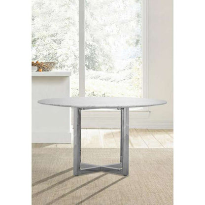 Modus Furniture - Amalfi 54in Round Marble Top and Chrome Dining Table - 1AJ5615M veiw 2