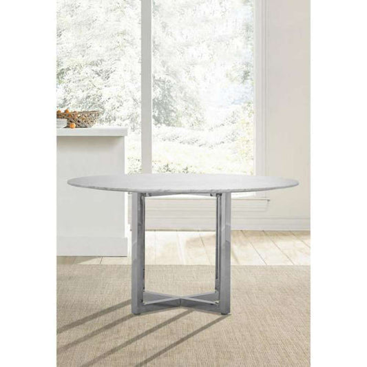 Modus Furniture - Amalfi 54in Round Marble Top and Chrome Dining Table - 1AJ5615M veiw 2