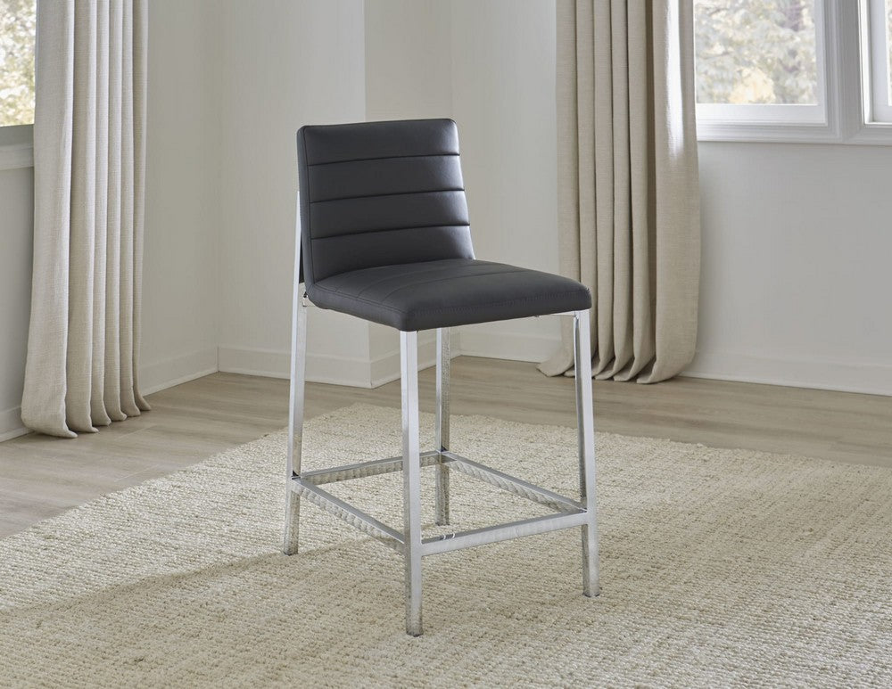 Modus Furniture - Amalfi Metal Back Bar Stool in Cobalt Leather Set of 2 - 1AE868M_2 view 3