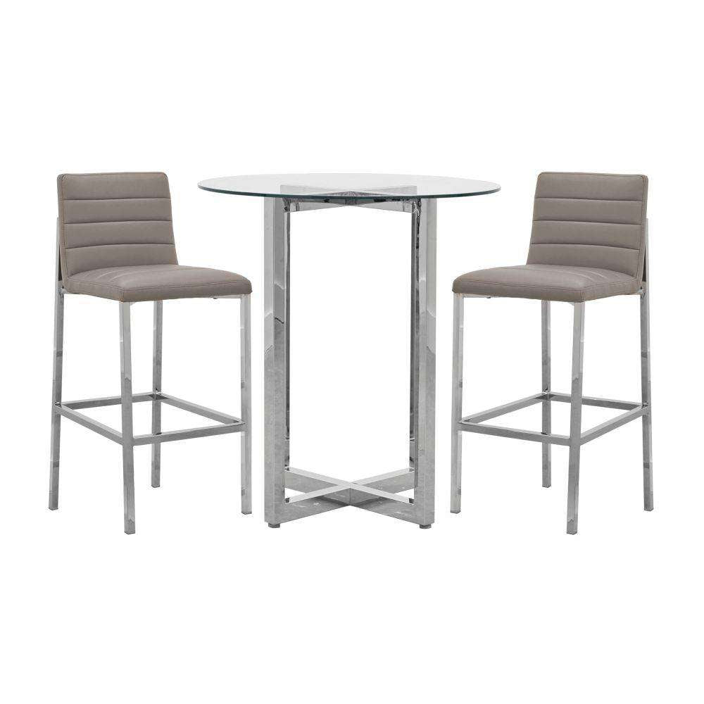 Modus Furniture - Amalfi Metal Back Bar Stool in Taupe (Set of 2) - 1AE268M veiw 3