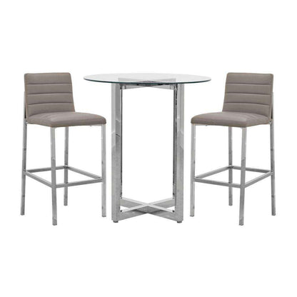 Modus Furniture - Amalfi Metal Back Bar Stool in Taupe (Set of 2) - 1AE268M veiw 3